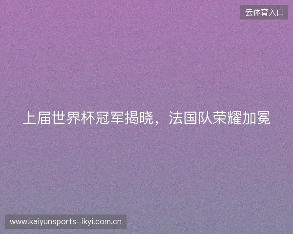 上届世界杯冠军揭晓,法国队荣耀加冕 上届世界杯冠军揭晓,法国队荣耀加冕